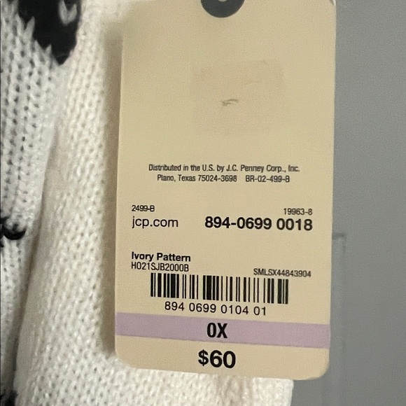 St Johns Bay Womens O size Mock Neck Long Sleeve Ivory Sweater New Knit Top NWT - Picture 9 of 9